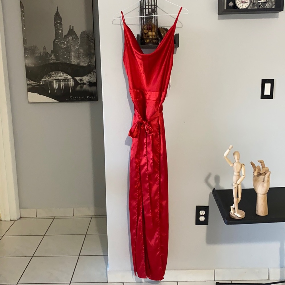 Satin Red Jumpsuit
